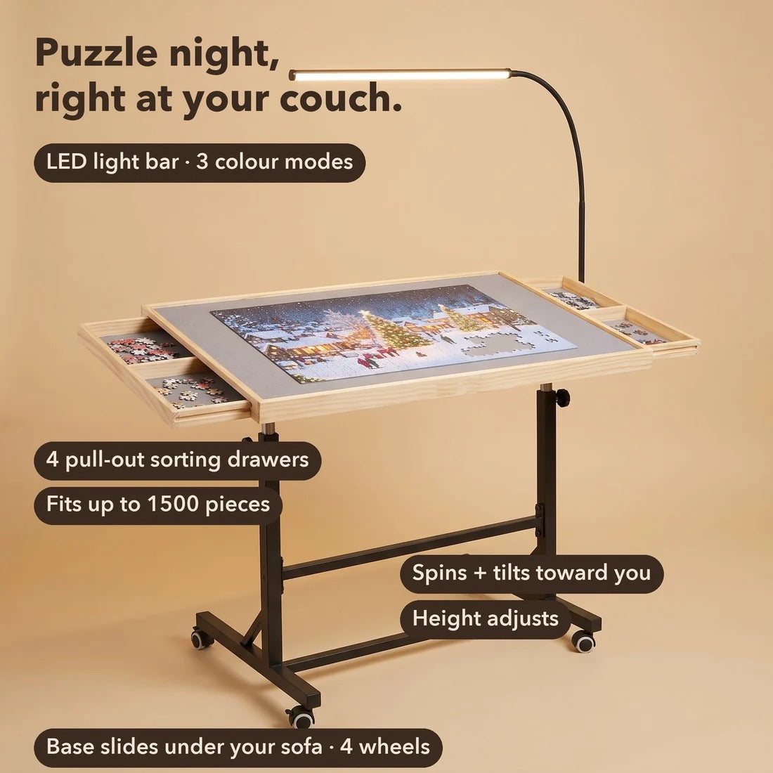 PuzzleNest™ - Rolling Puzzle Table